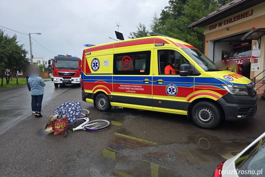 Chlebna. Potrącenie rowerzystki