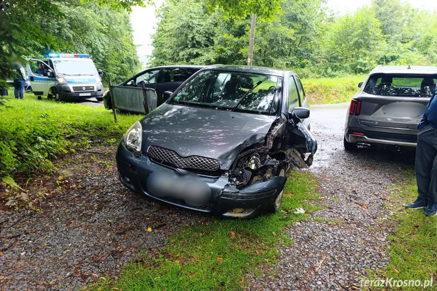 Zderzenie samochodów w Odrzykoniu