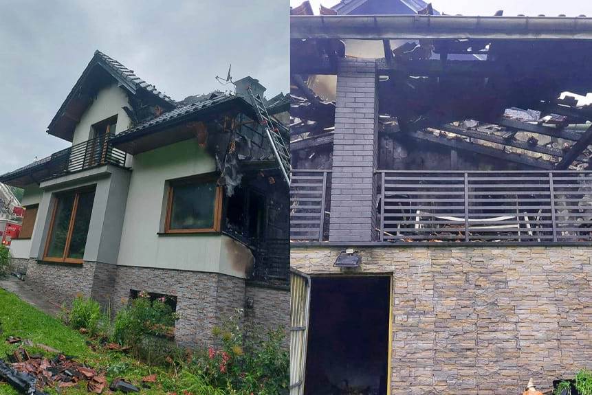 Pożar domu w powiecie jasielskim