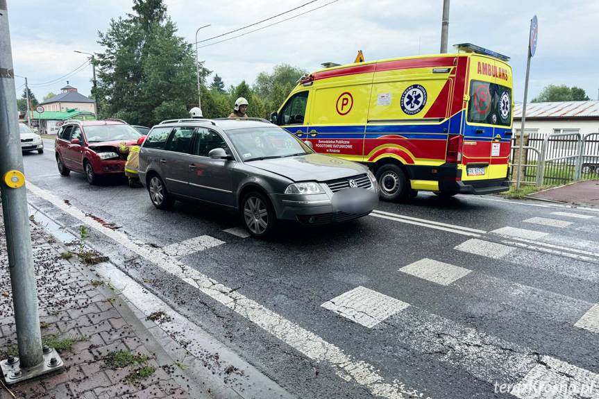 Zderzenie samochodów na Rzeszowskiej
