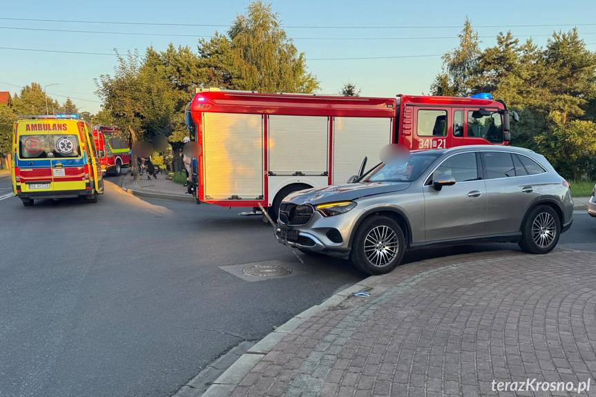 Krosno. Zderzenie rowerzysty z samochodem