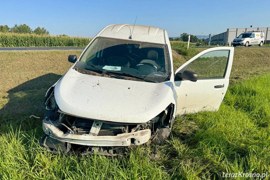 Rozbił samochód w przydrożnym rowie