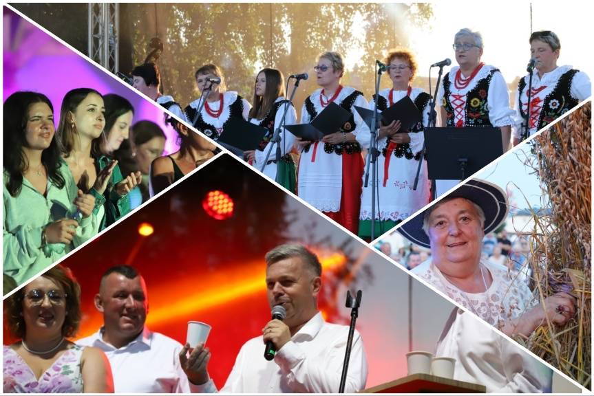 Śpiew, konkursy - biesiadna część dożynek w Jedliczu