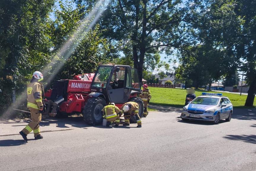 Pożar maszyny budowlanej w Jedliczu