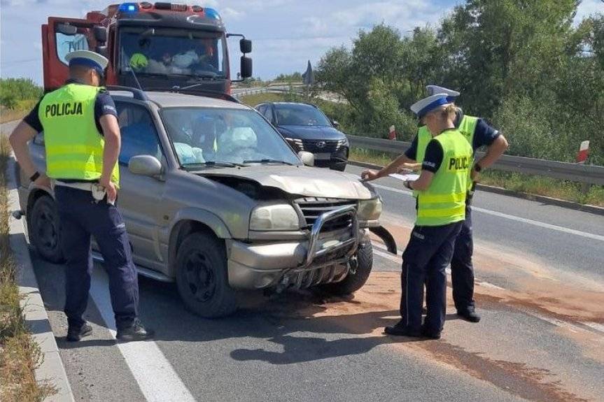 Zderzenie dwóch osobówek w Zalesiu Gorzyckim