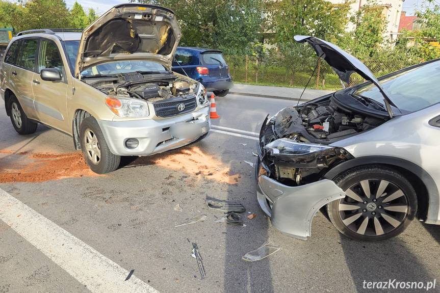 Poranny wypadek na DK19 w Łężanach