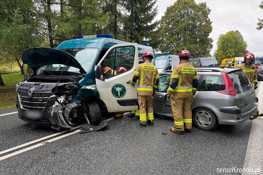 Zderzenie trzech samochodów na Bieszczadzkiej
