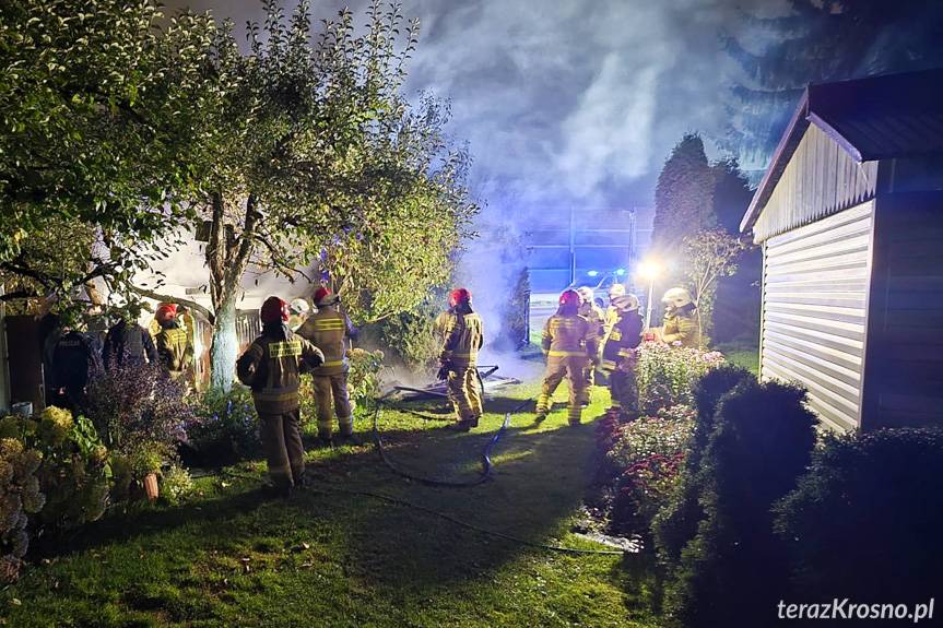Pożar altany w Krośnie