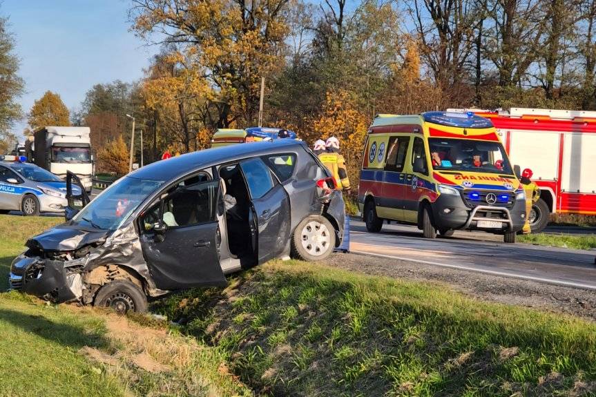 Wypadek z udziałem dwóch pojazdów w Dulczy Wielkiej