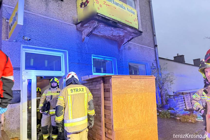 Pożar w kwiaciarni w Rymanowie