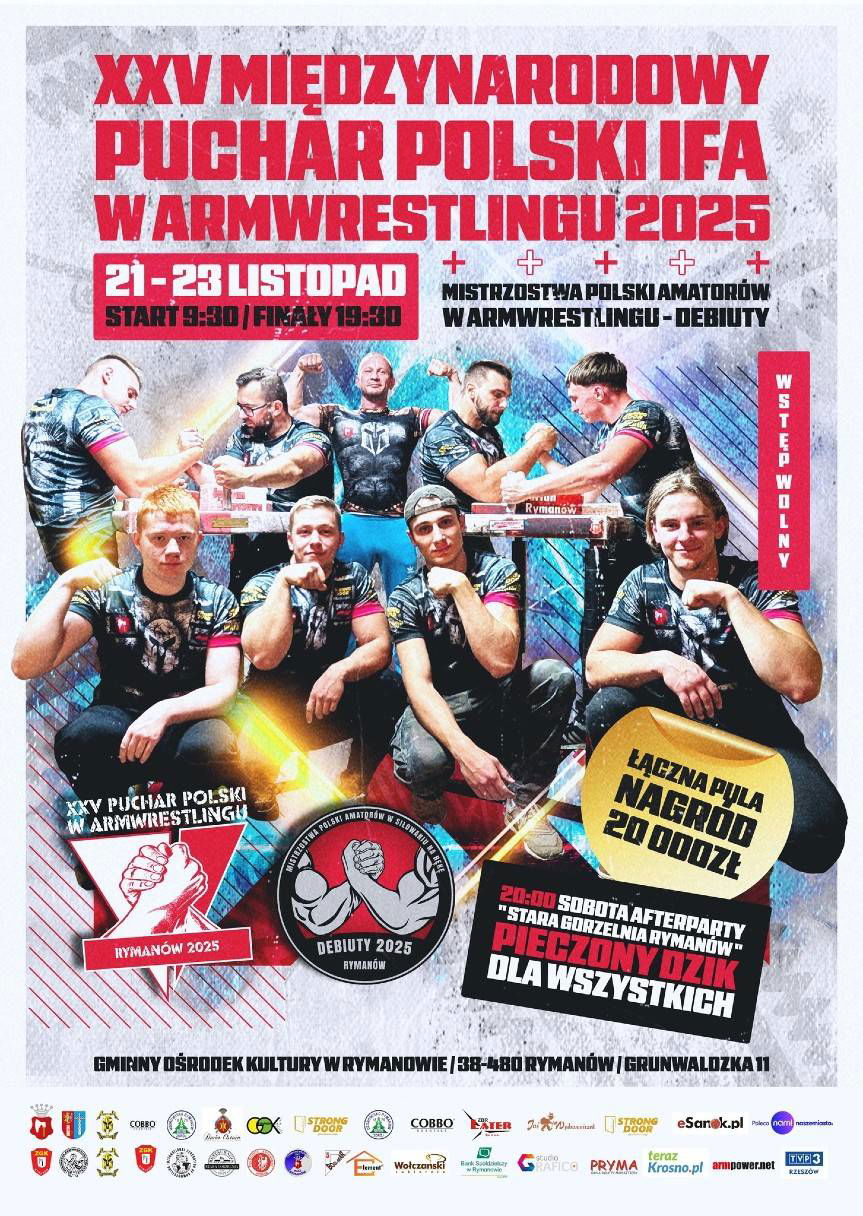 Dwa dni rywalizacji w armwrestlingu - Rymanów 2025