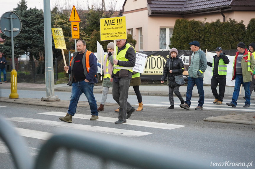 Nie chcą drogi przez swoje podwórka. Mieszkańcy Zalesia wyszli na ulicę