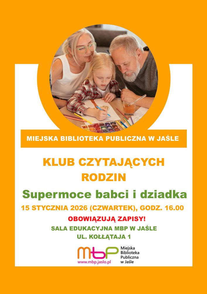 Jasielska biblioteka zaprasza na święto Babci i Dziadka