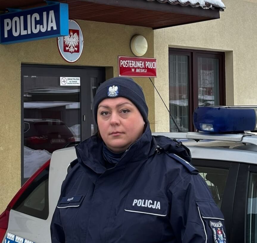 Policjantka pomogła wyziębionemu 54-latkowi