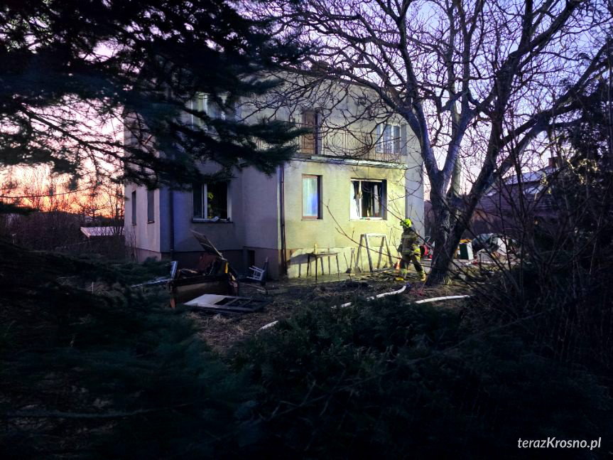 Pożar domu w Nadolu