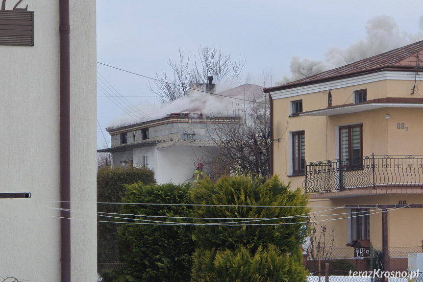 Pożar w domu w Krośnie