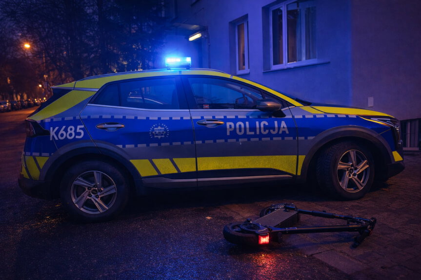 Zdarzenie z udziałem hulajnogi i osobówki