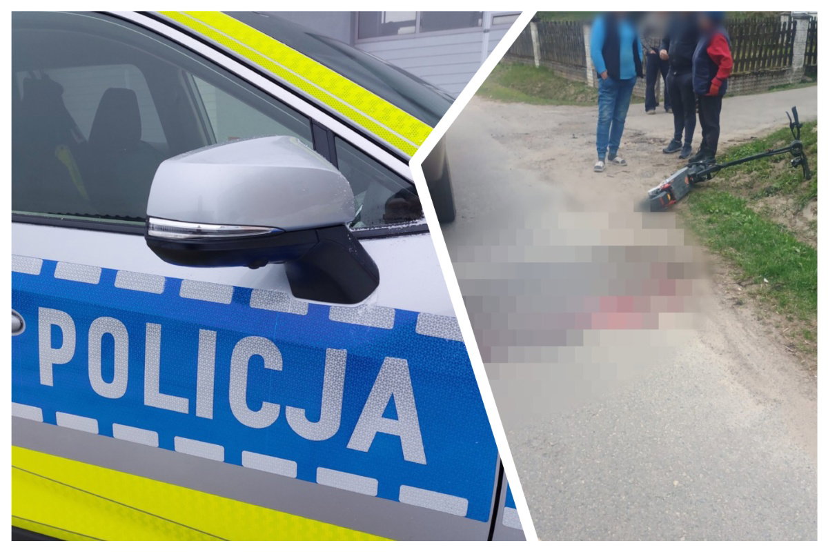 Pies wbiegł pod koła hulajnogi. Kierujący był pod wpływem alkoholu