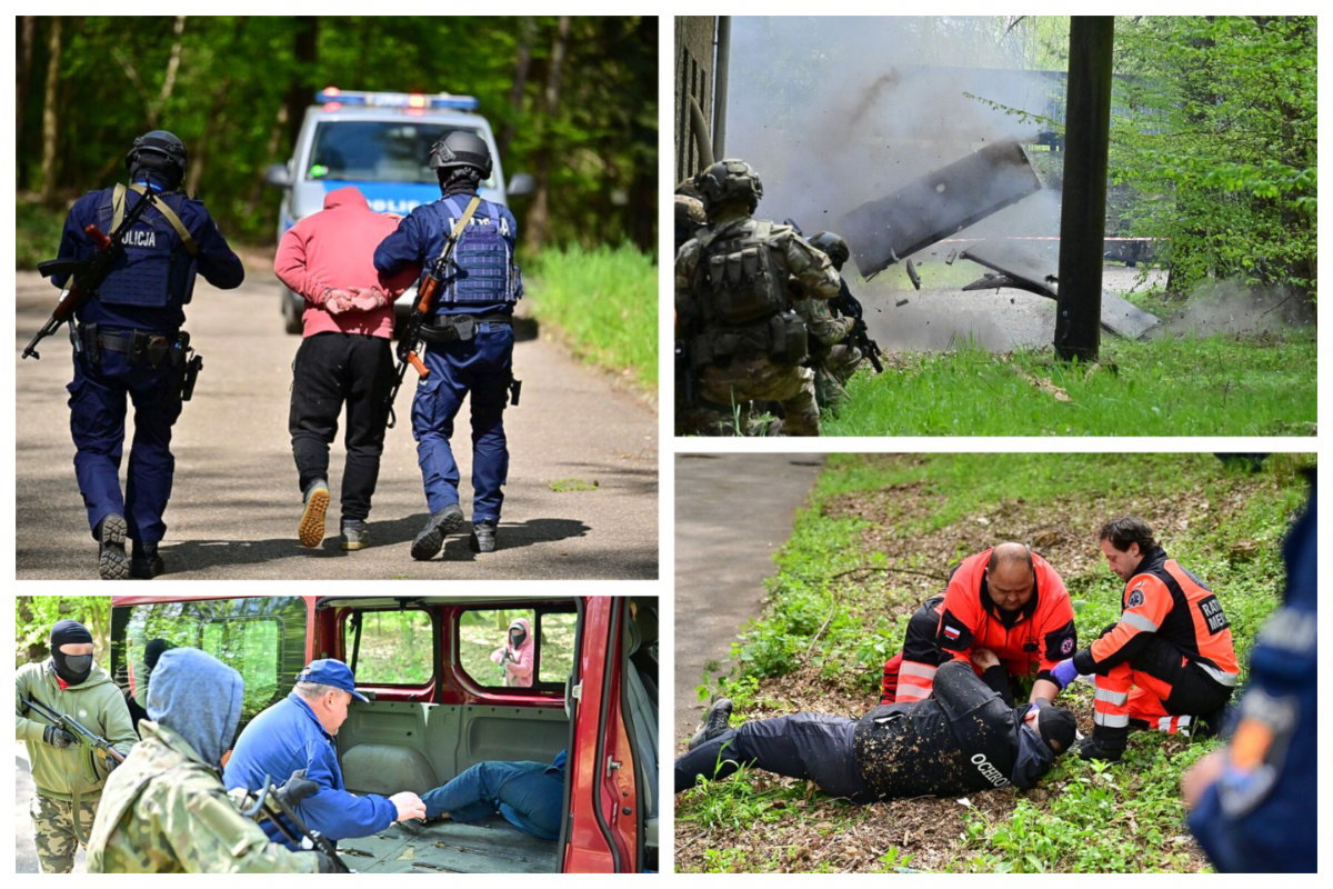 Zakładnicy, wybuch i pożar. Ćwiczenia służb w Jaśle