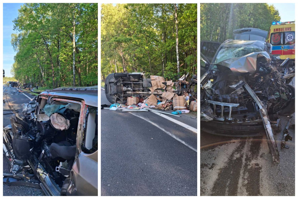 Lądował śmigłowiec LPR. Poważny wypadek z udziałem Jeepa i Iveco