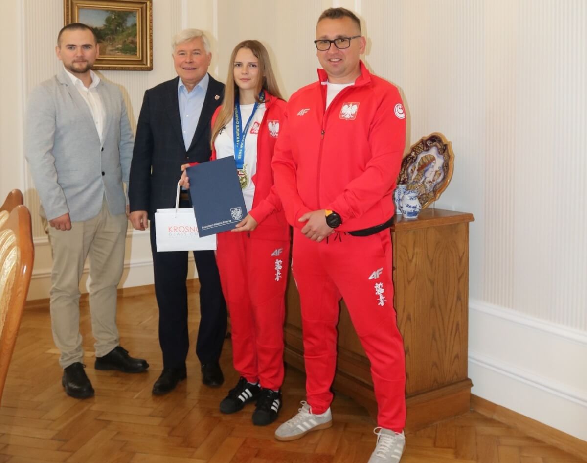 Lena Małysz z wizytą u prezydenta Krosna