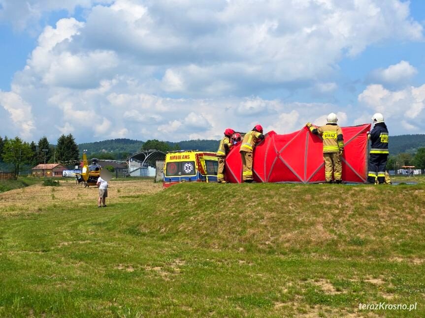 Poważny wypadek na pumptracku w Korczynie