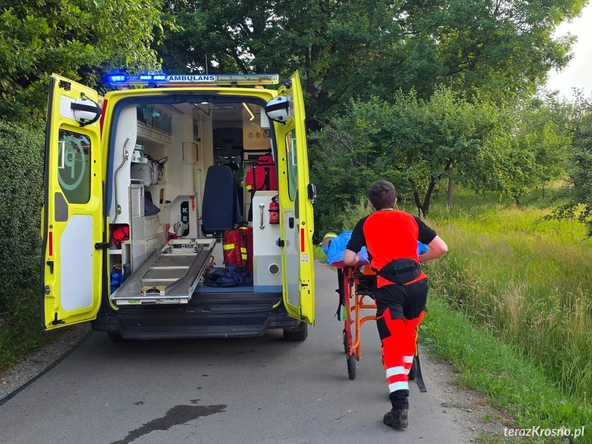 Wypadek rowerzysty w Jaszczwi