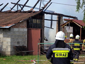Pożar budynku gospodarczego w Potoku