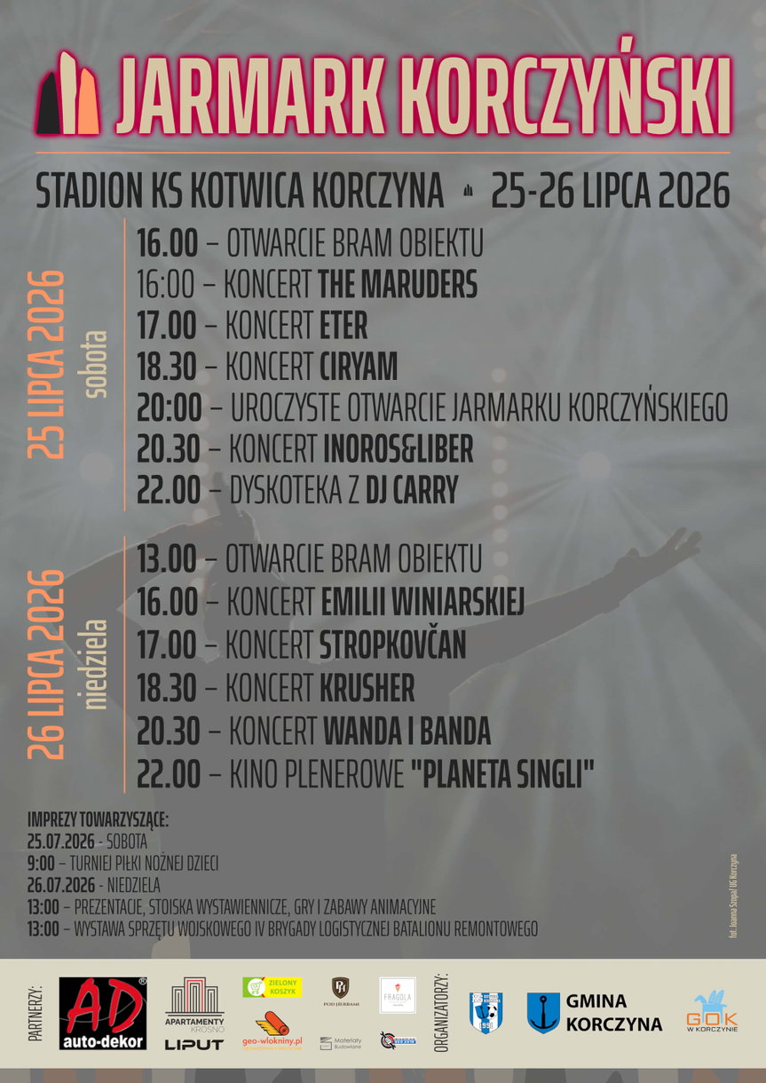 Jarmark Korczyński 2026. Sprawdź, kto wystąpi i jakie będą atrakcje