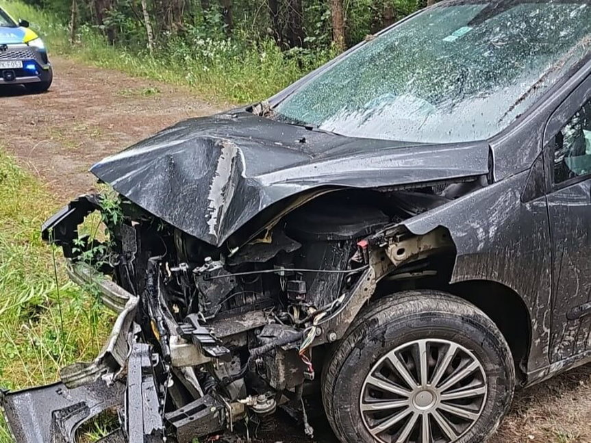 Uderzył w słup i uciekł do lasu