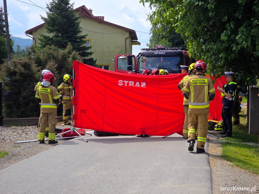 Cergowa. Wypadek motocyklisty