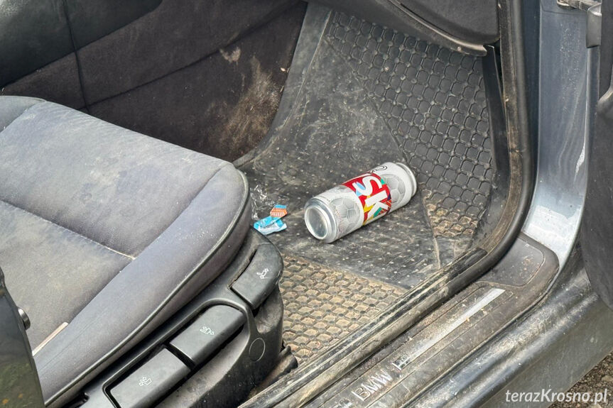 Kompletnie pijany kierował BMW