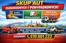 Skup aut uszkodzonych, aut powypadkowych z DOJAZDEM do Klienta | Odbiór lawetą