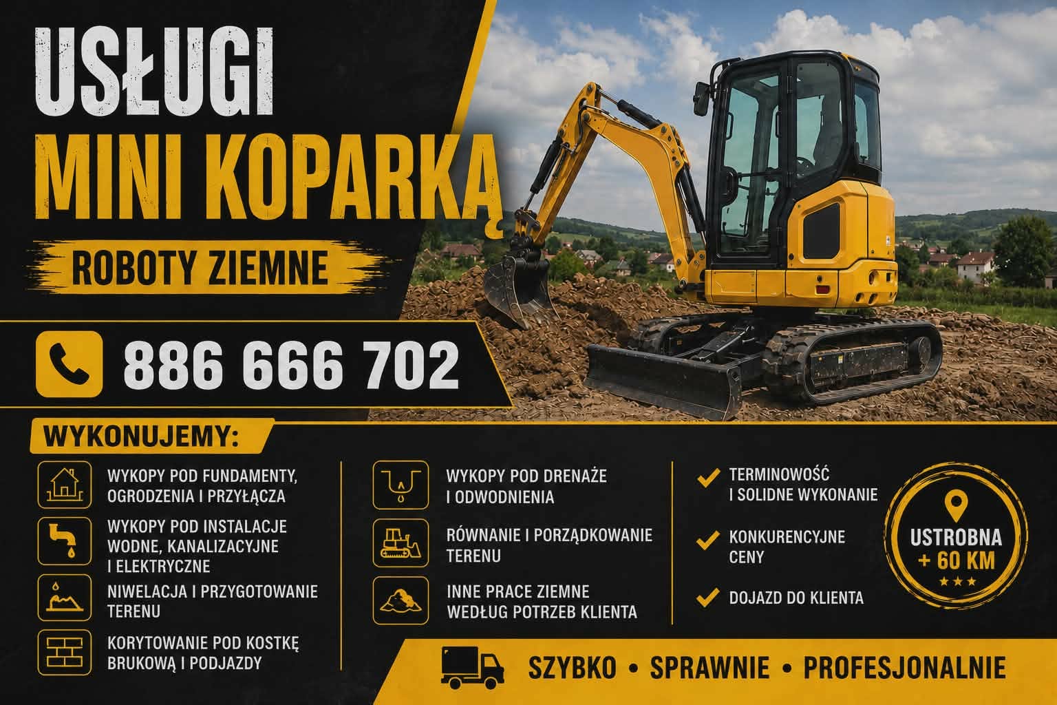 Usługi mini koparka 3t
