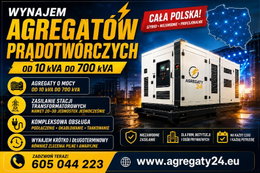 Agregaty prądotwórcze do 700 kva  - wynajem - usługi