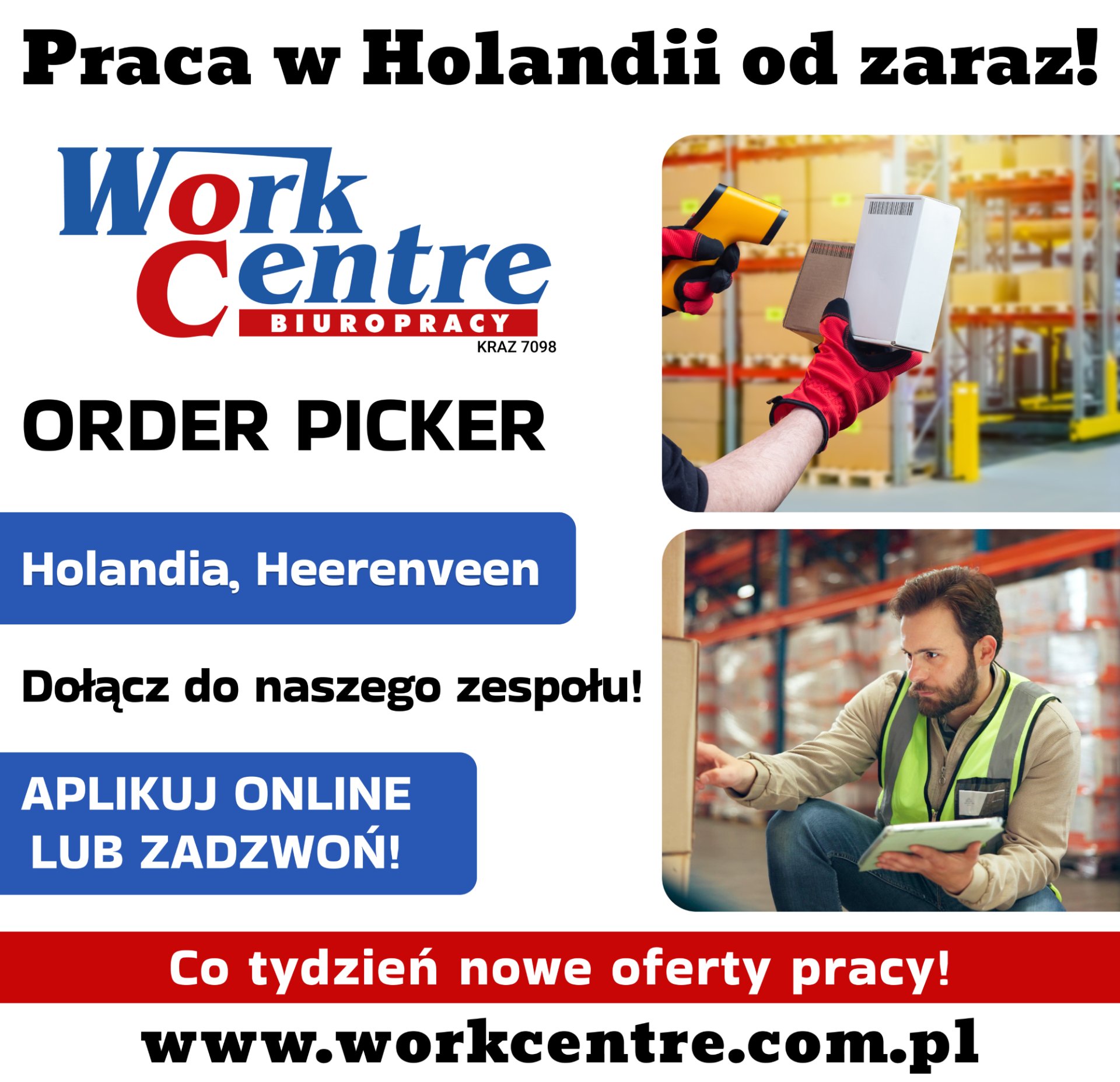 Order picker – artykuły spożywcze (k/m) Oferta pracy w Holandii -BONUS