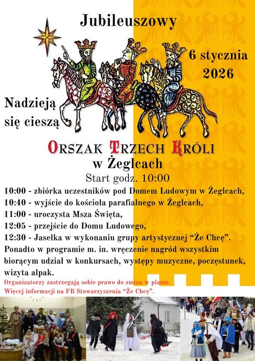 Jubileuszowy Orszak Trzech Króli w Żeglcach