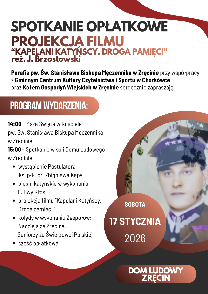 Spotkanie Opłatkowe i Projekcja Filmu "Kapelani Katyńscy"