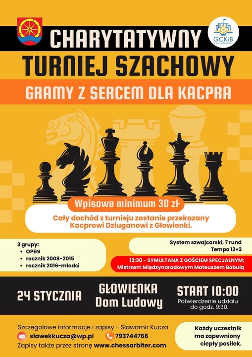 Charytatywny Turniej Szachowy "Gramy z sercem dla Kacpra"