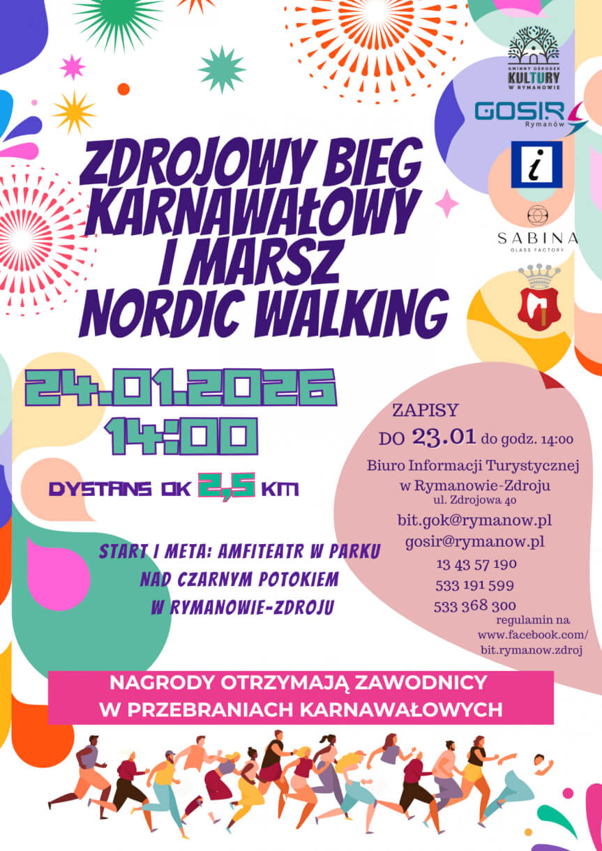 Zdrojowy Bieg Karnawałowy i Marsz Nordic Walking
