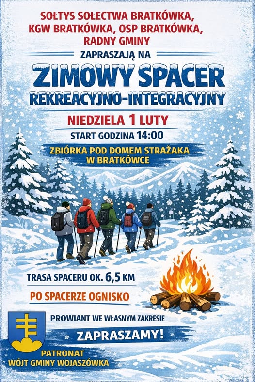 Zimowy Spacer Rekreacyjno-Integracyjny w Bratkówce