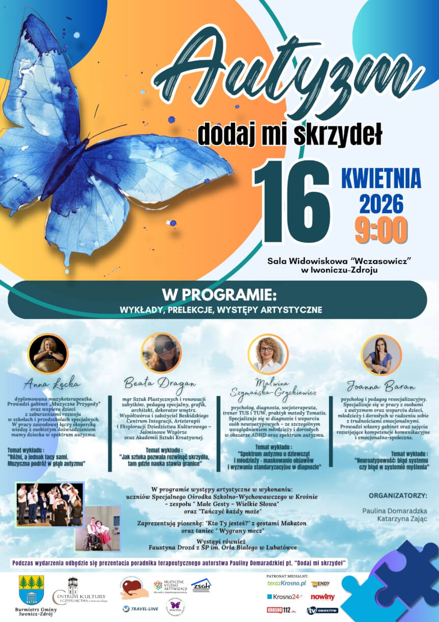 "Autyzm - dodaj mi skrzydeł" - sympozjum w Iwoniczu-Zdroju