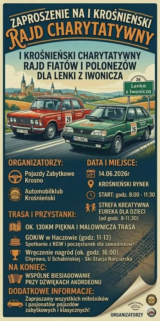I Krośnieński Charytatywny Rajd Fiatów 125p i Polonezów dla Lenki