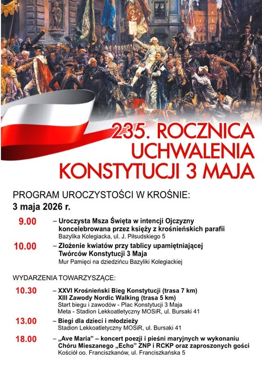 235. Rocznica Uchwalenia Konstytucji 3 Maja w Krośnie