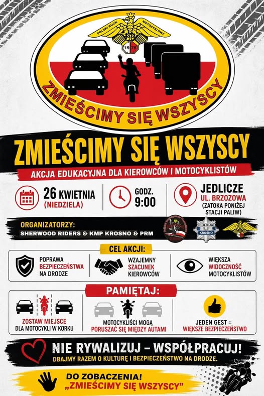 Zmieścimy się wszyscy - akcja edukacyjna dla kierowców i motocyklistów