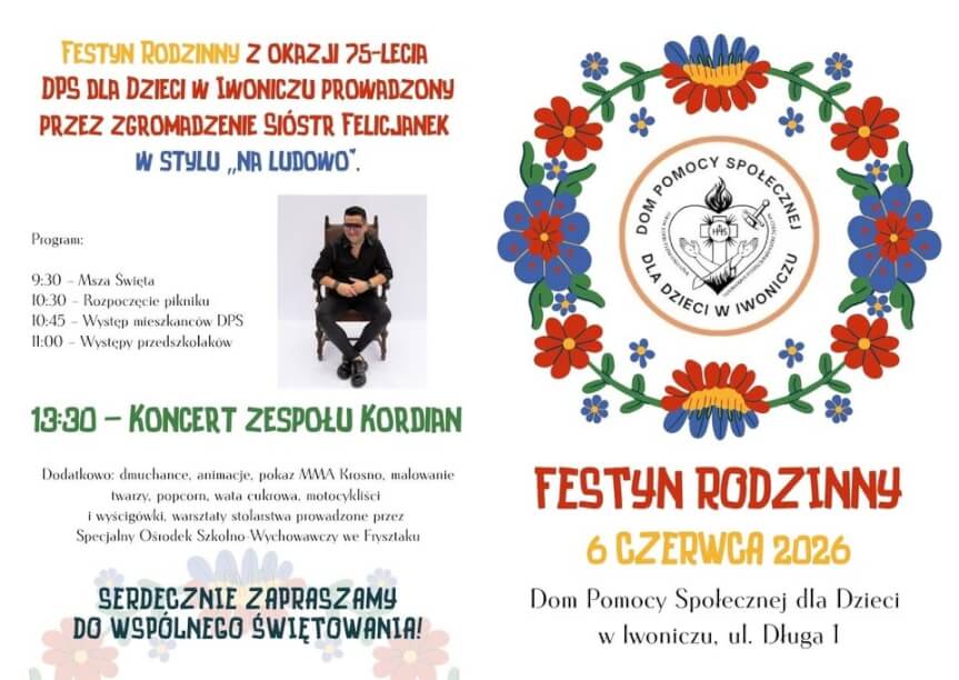 Festyn Rodzinny z okazji 75-lecia DPS dla Dzieci w Iwoniczu
