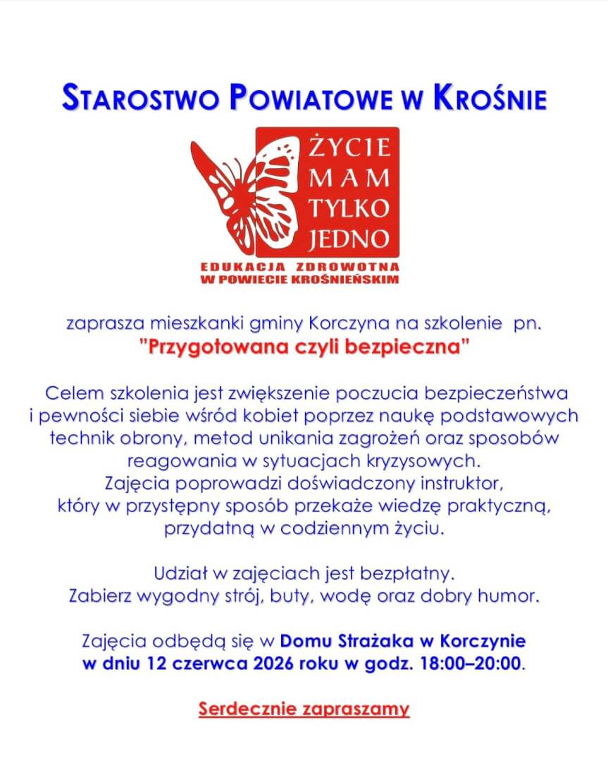 Przygotowana czyli bezpieczna - szkolenie w Korczynie