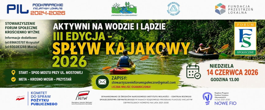 III edycja Spływu Kajakowego 2026 Krościenko Wyżne - Krosno