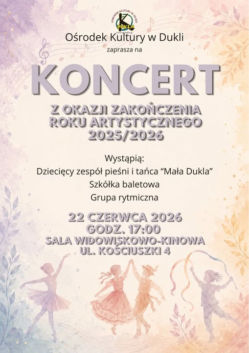 Koncert z okazji zakończenia roku artystycznego 2025/2026