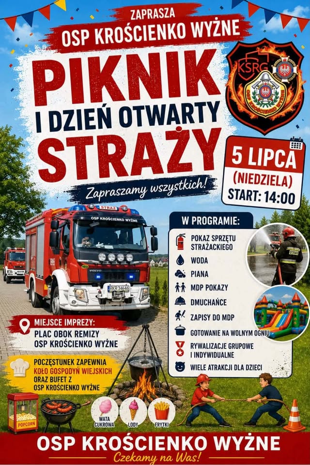 Piknik i Dzień Otwarty Straży w OSP Krościenko Wyżne